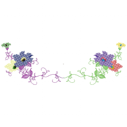 Flowers And Tree Embroidery Design 6